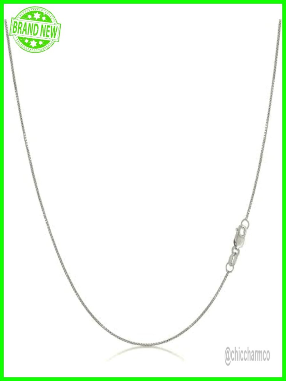 14K Gold Box Link Chain Necklace with Lobster Clasp, Unisex